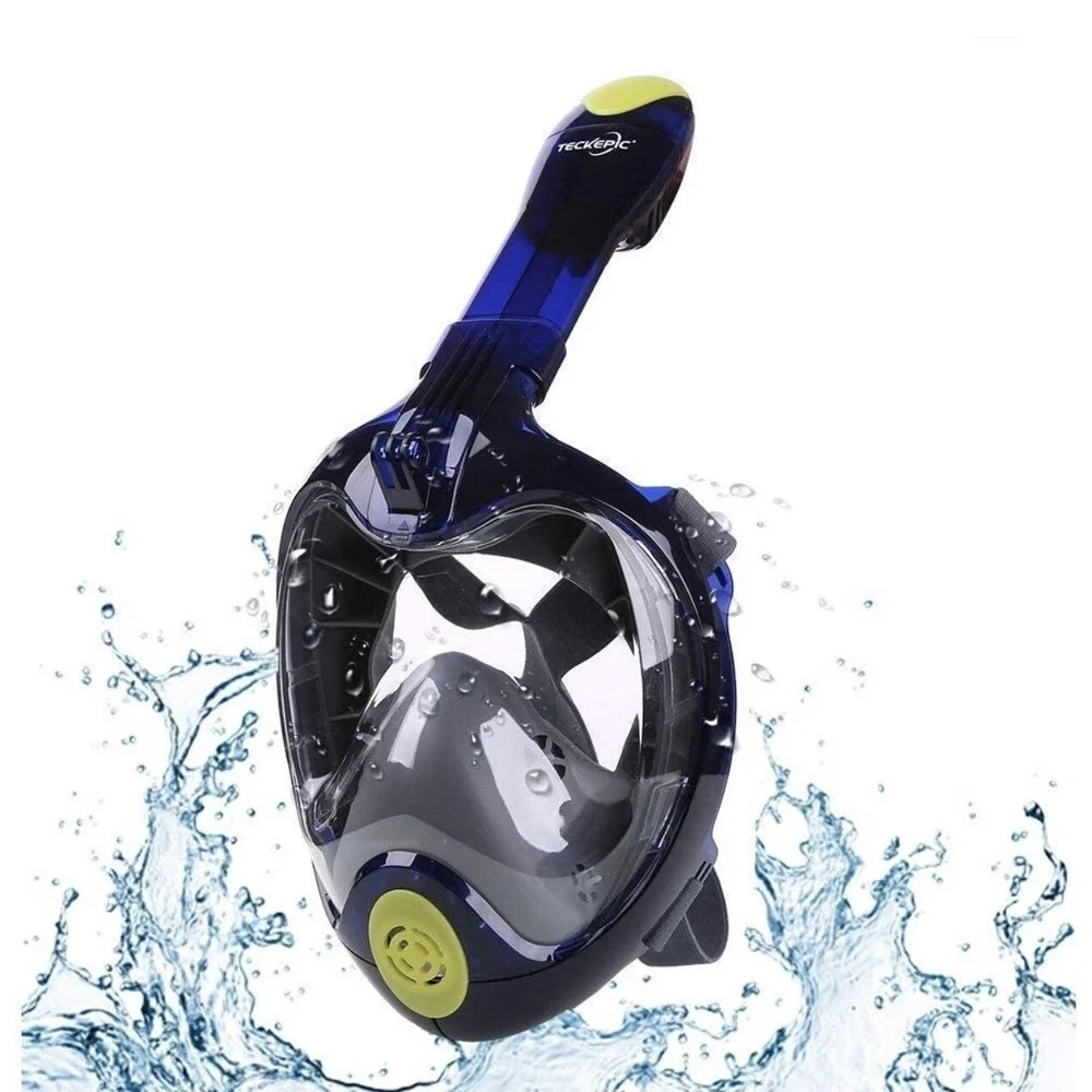 Teckepic 2018 Newest Version Snorkel Mask Full Face 180Degrees PanoramicView S/M